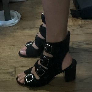 Velvet Buckle Sandals